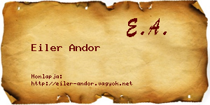 Eiler Andor névjegykártya