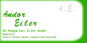 andor eiler business card